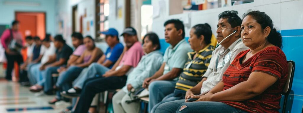 hispanic patients waiting in a clinic
