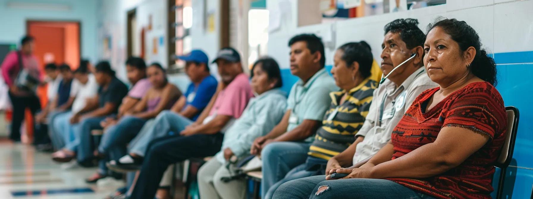 hispanic patients waiting in a clinic